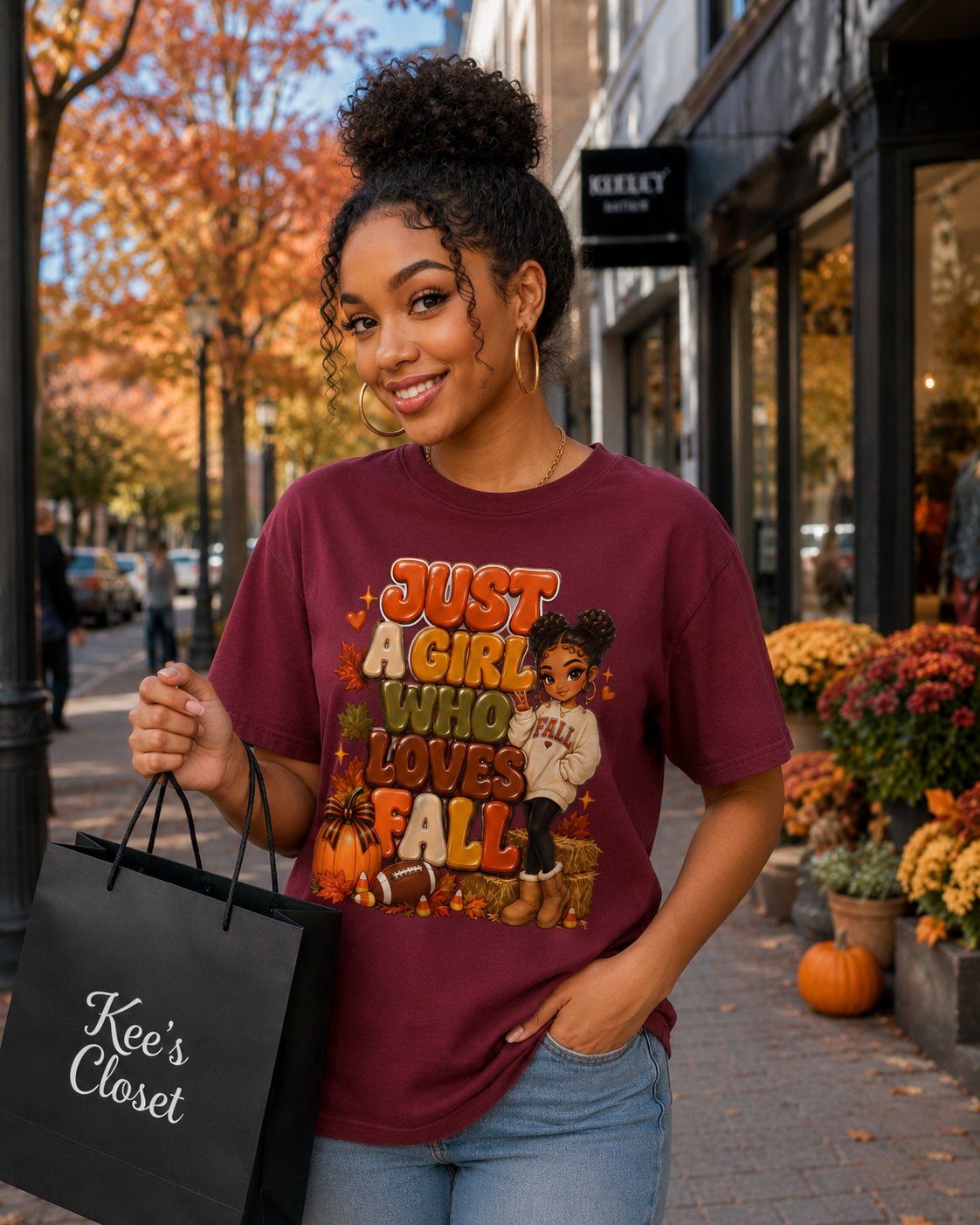 Fall Princess T‑Shirt – "Just a Girl Who Loves Fall" Cute Autumn Tee