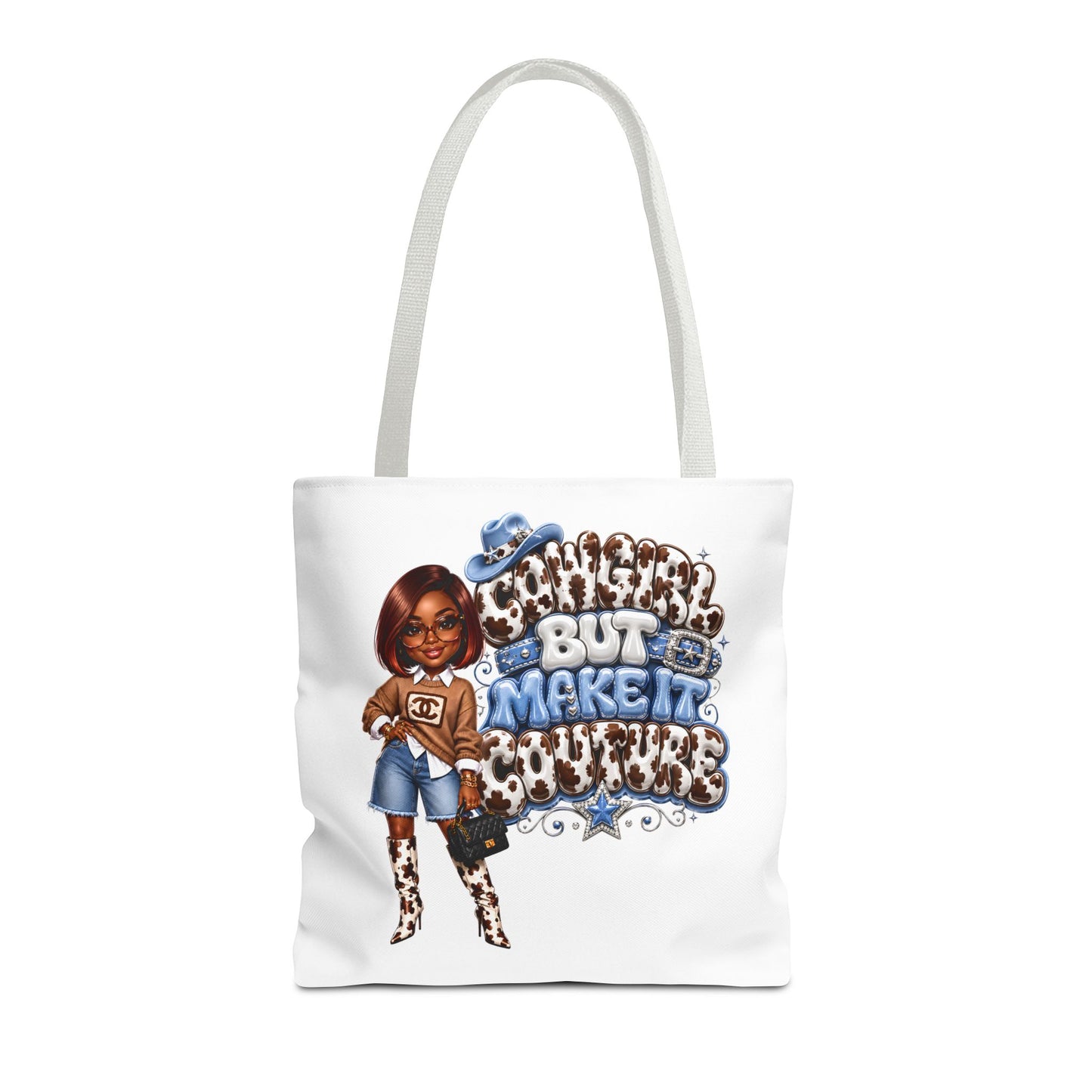 Cowgirl Chic Tote Bag — "Dreamin' Big But Make It Cowgirl" Graphic Tote
