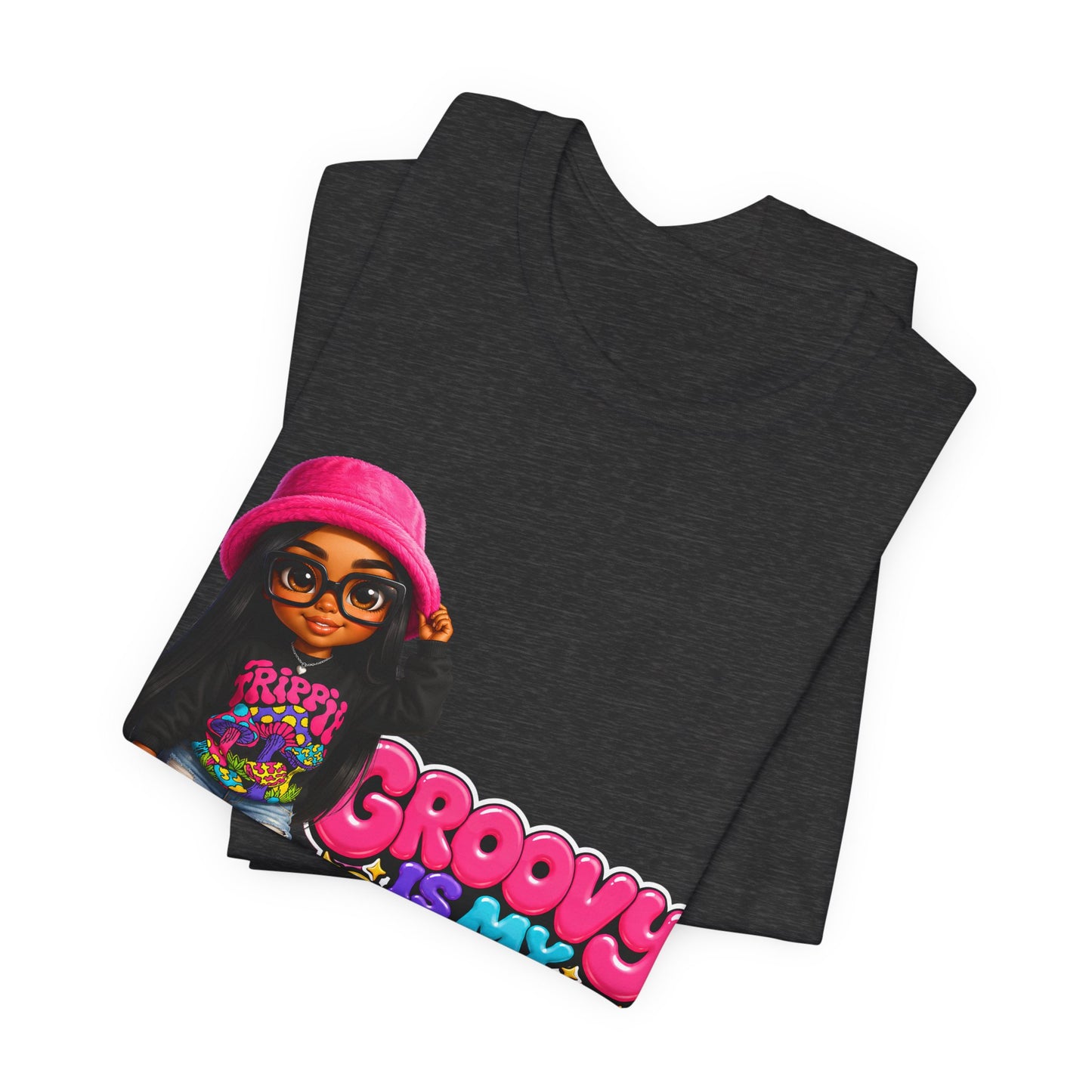 Groovy Is My Love Language T‑Shirt — Retro 70s Afro Girl Graphic Tee