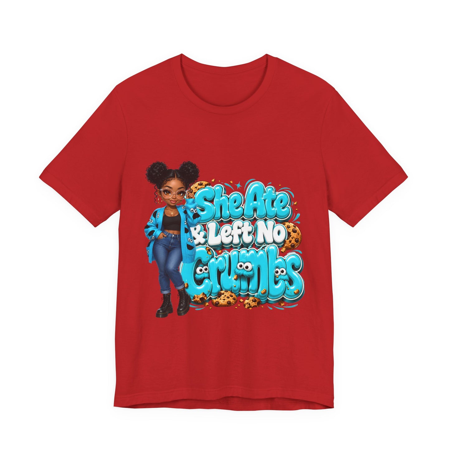 She Ate & Left No Crumbs T-Shirt — Cute Girl Cookie Graphic Tee
