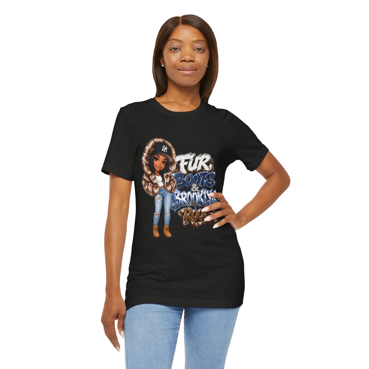 Fur Boots & Brooklyn Roots Tee — Urban Streetwear Graphic T-Shirt