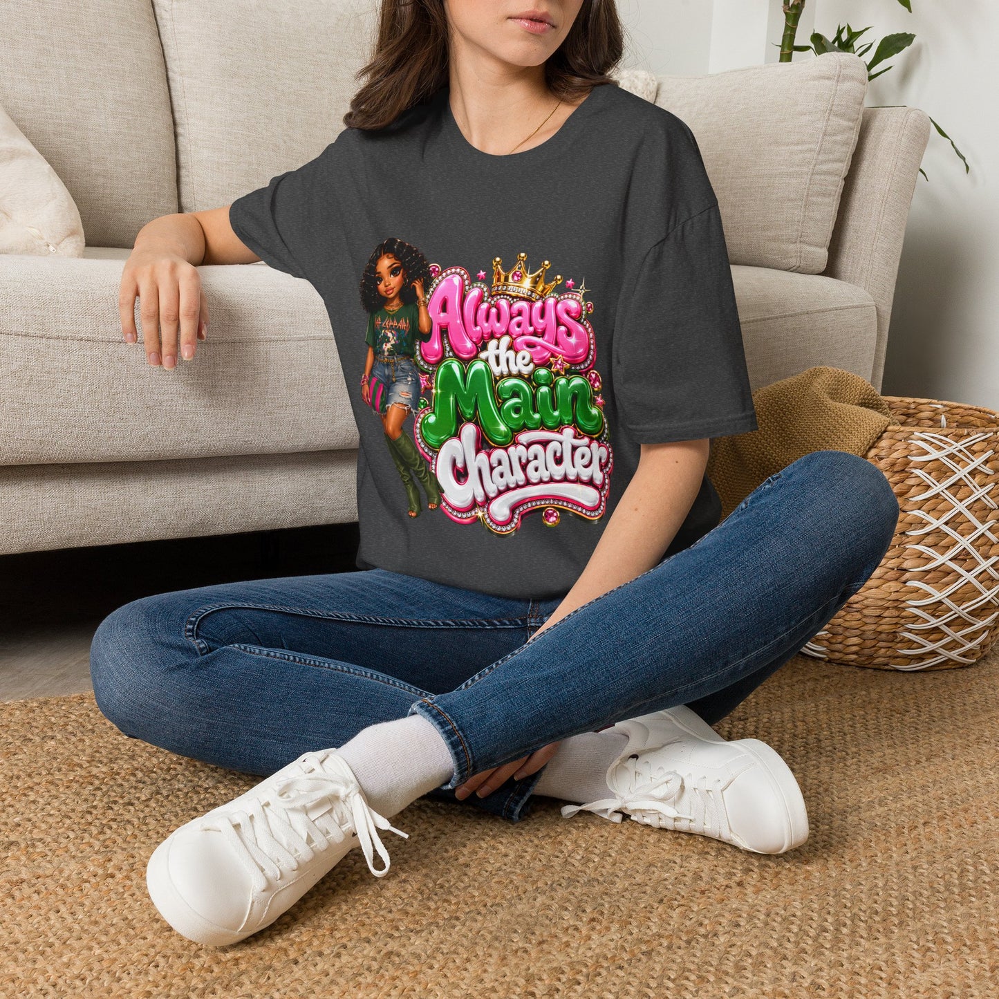 Always the Main Character T-Shirt — Girls' Empowerment Graphic Tee