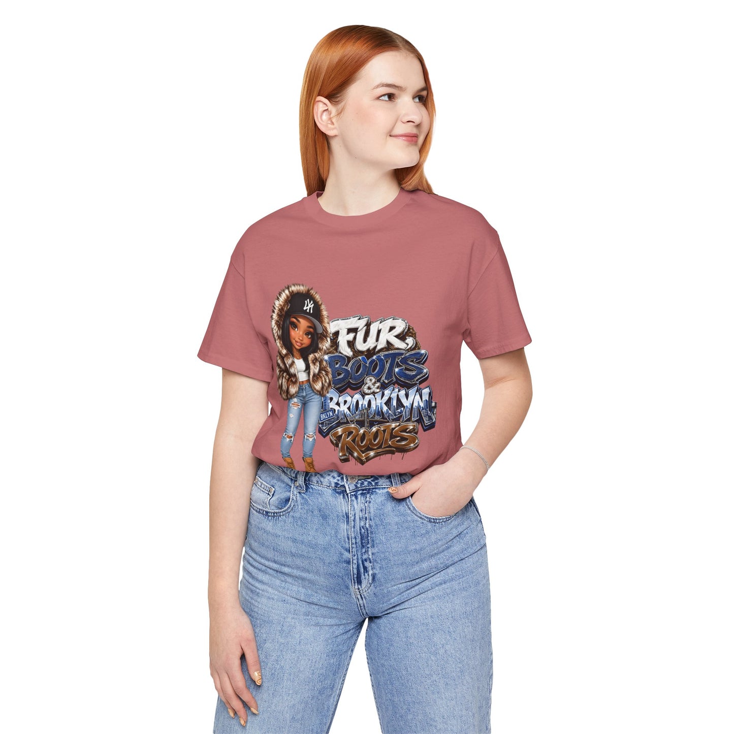 Fur Boots & Brooklyn Roots Tee — Urban Streetwear Graphic T-Shirt