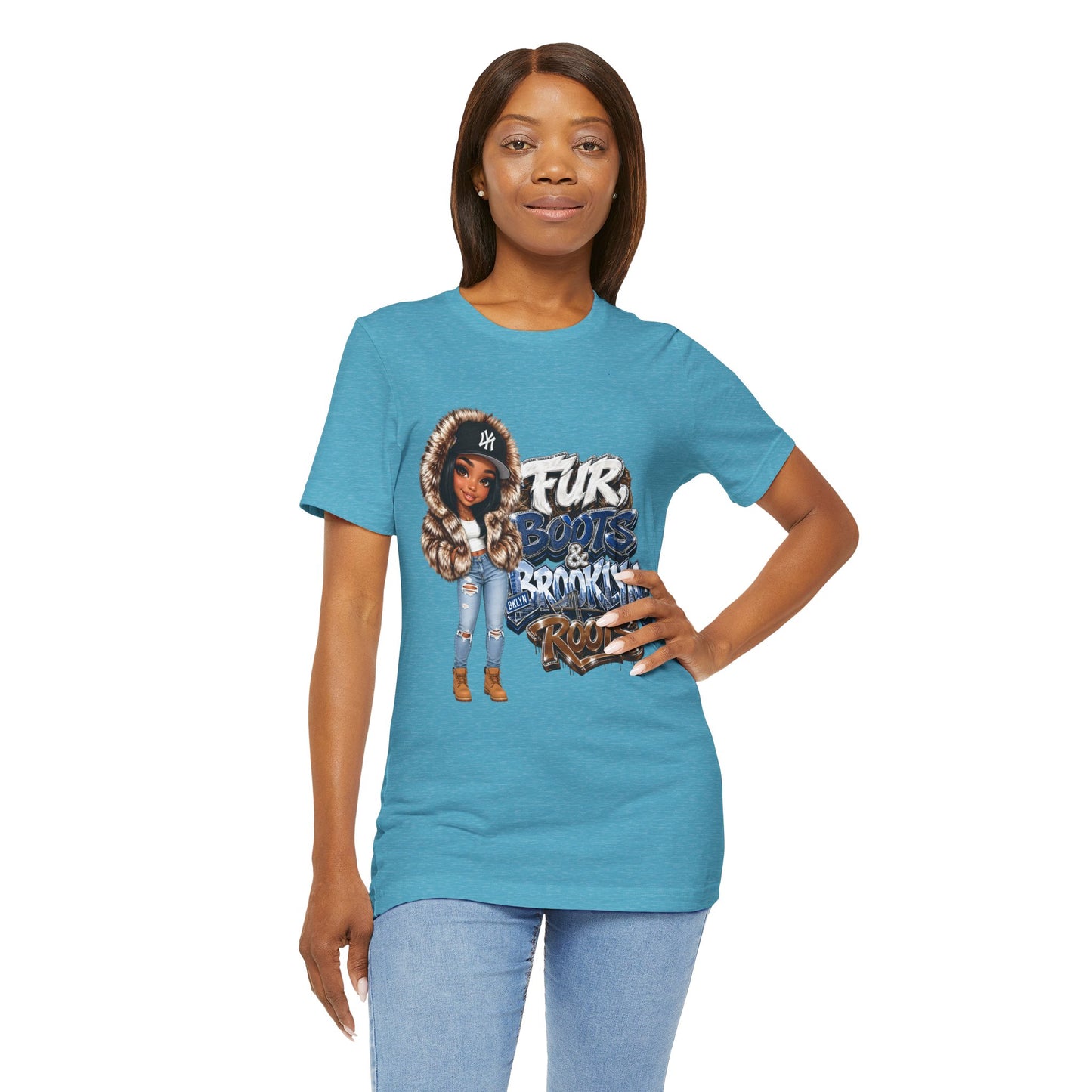 Fur Boots & Brooklyn Roots Tee — Urban Streetwear Graphic T-Shirt