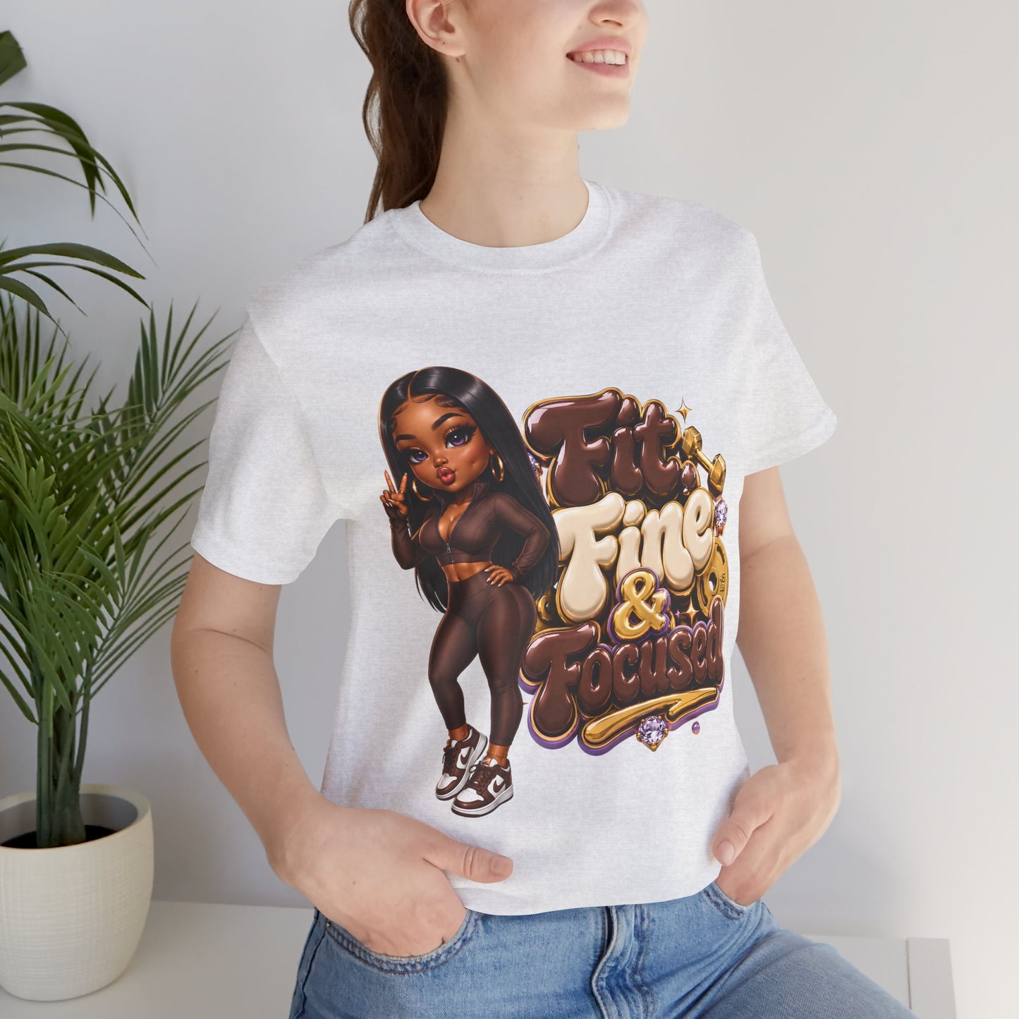 Fine & Focused Tee — Cute Curvy Cartoon Graphic T-Shirt