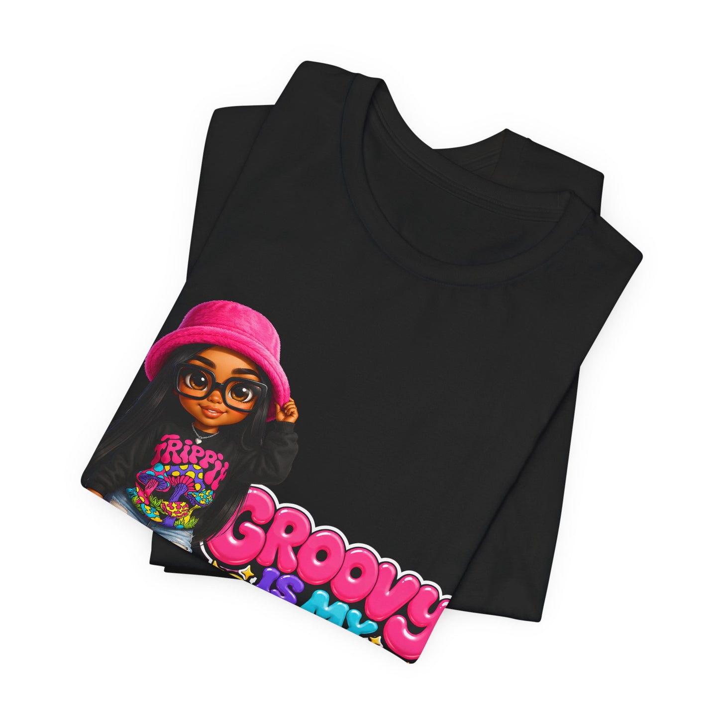 Groovy Is My Love Language T‑Shirt — Retro 70s Afro Girl Graphic Tee