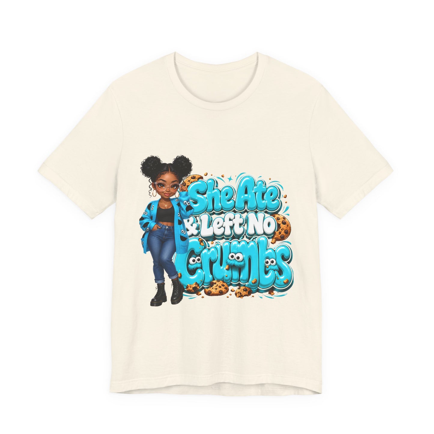 She Ate & Left No Crumbs T-Shirt — Cute Girl Cookie Graphic Tee