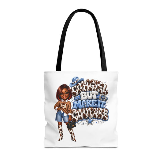 Cowgirl Chic Tote Bag — "Dreamin' Big But Make It Cowgirl" Graphic Tote