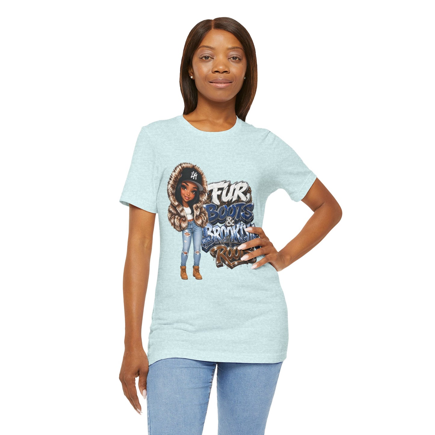 Fur Boots & Brooklyn Roots Tee — Urban Streetwear Graphic T-Shirt