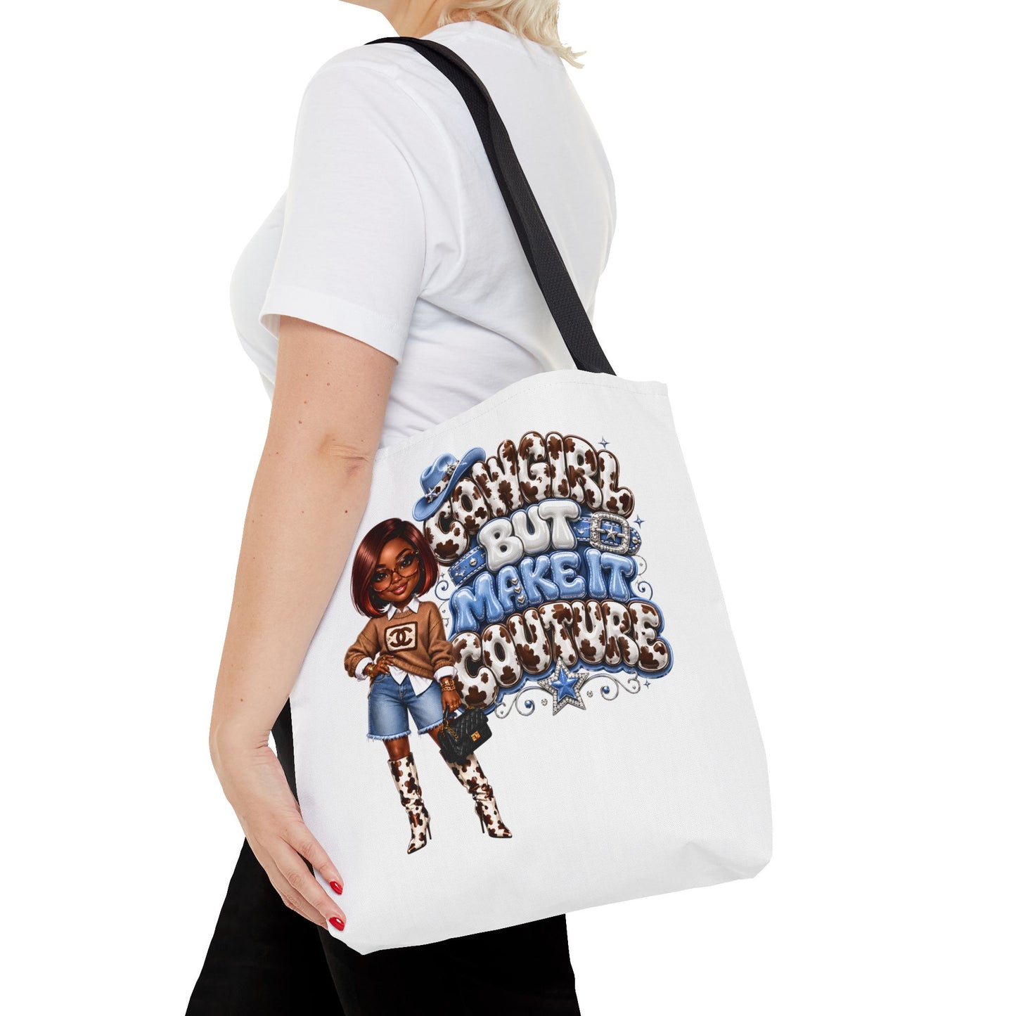 Cowgirl Chic Tote Bag — "Dreamin' Big But Make It Cowgirl" Graphic Tote