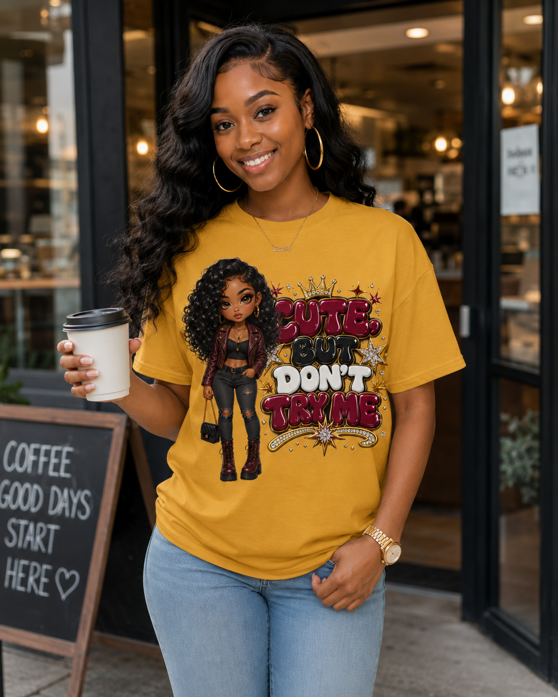 Cute Don’t Test Me Graphic Tee — Girl Character Street Style T‑Shirt