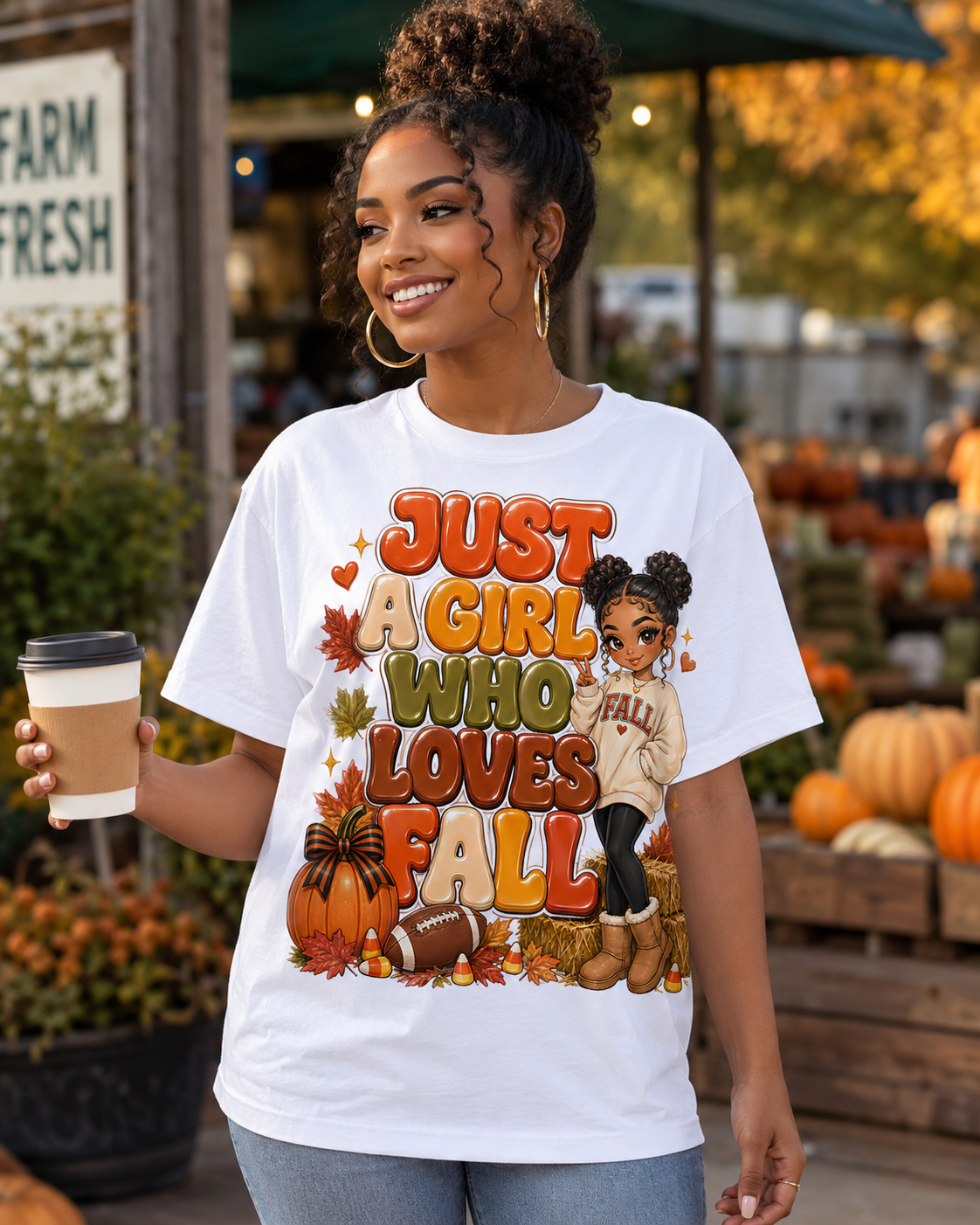 Fall Princess T‑Shirt – "Just a Girl Who Loves Fall" Cute Autumn Tee