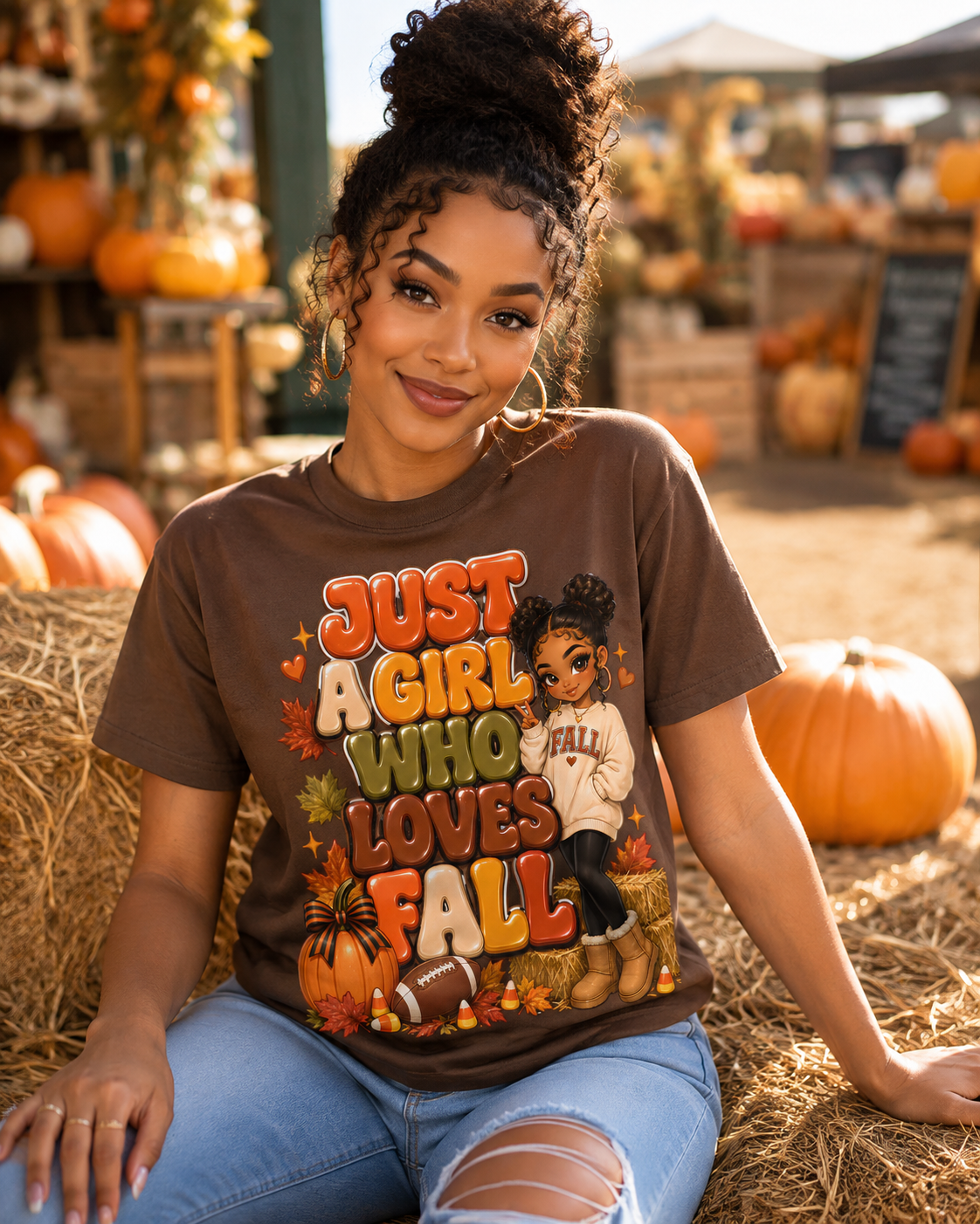 Fall Princess T‑Shirt – "Just a Girl Who Loves Fall" Cute Autumn Tee