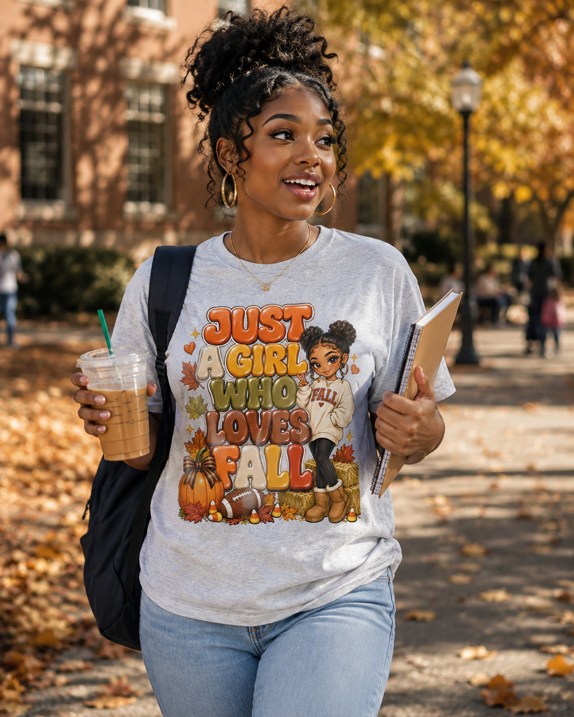 Fall Princess T‑Shirt – "Just a Girl Who Loves Fall" Cute Autumn Tee