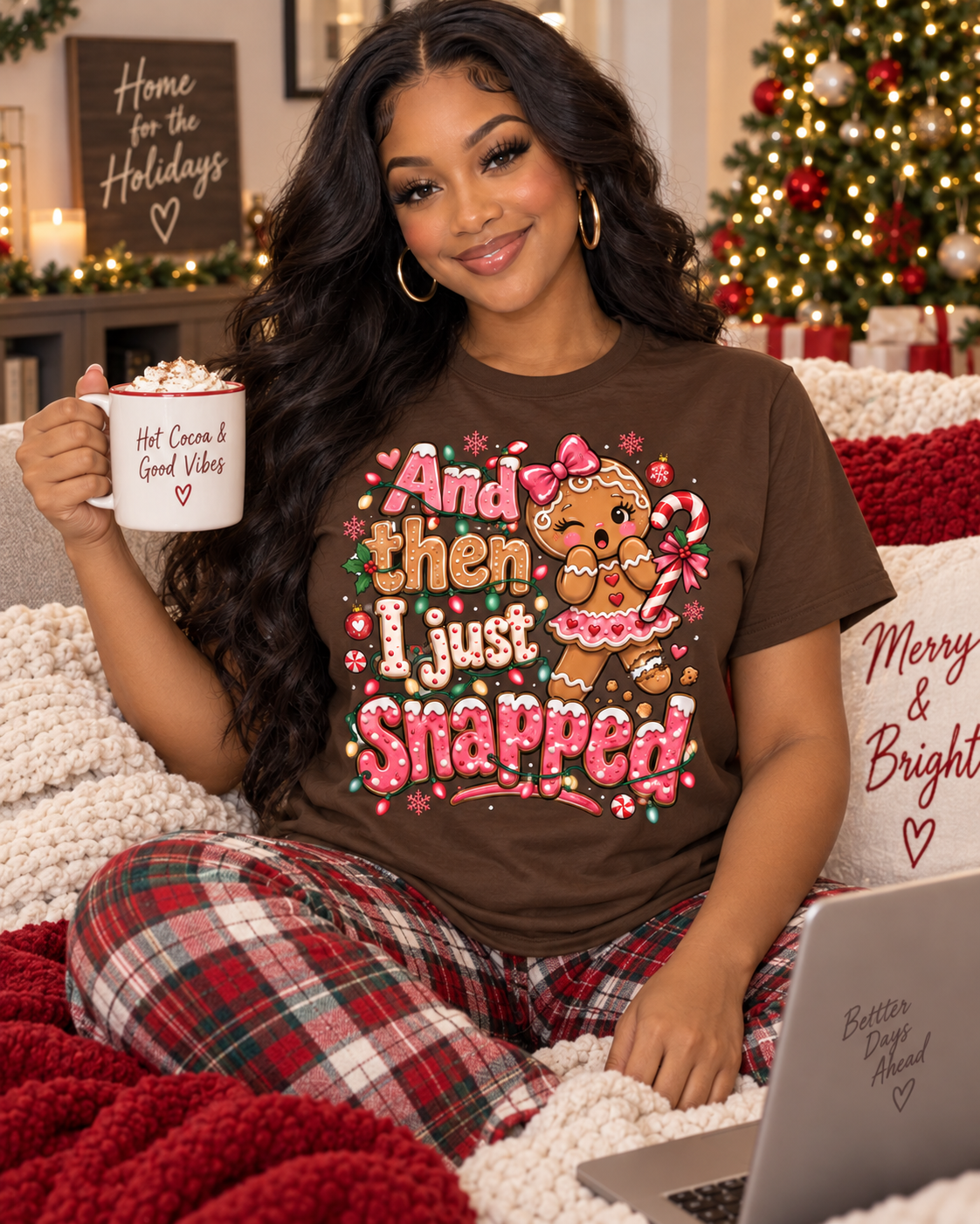 Gingerbread 'And Then I Just Snapped' Christmas T-Shirt