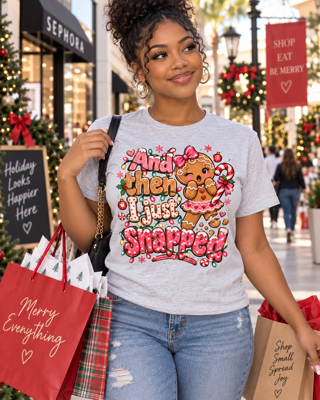 Gingerbread 'And Then I Just Snapped' Christmas T-Shirt