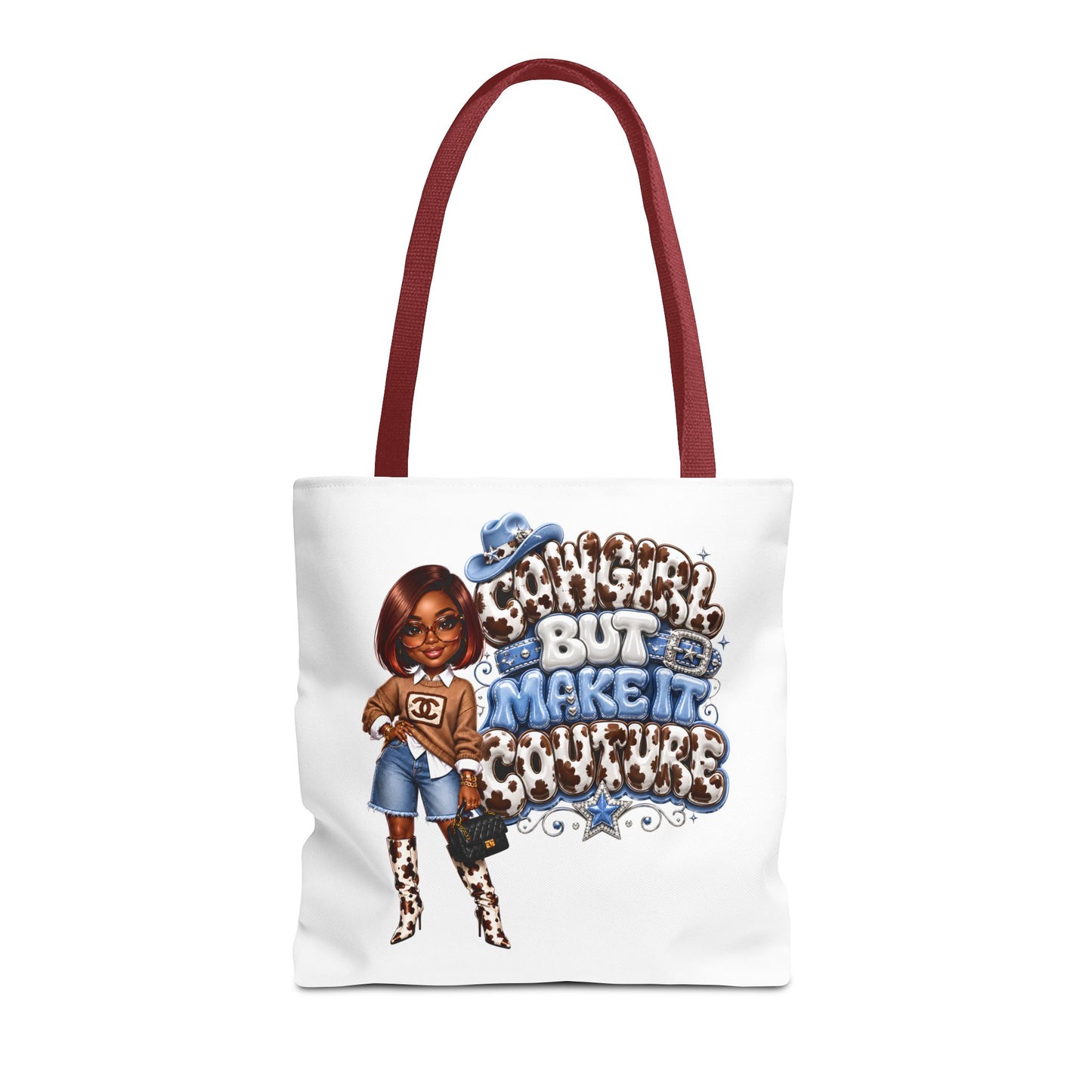 Cowgirl Chic Tote Bag — "Dreamin' Big But Make It Cowgirl" Graphic Tote