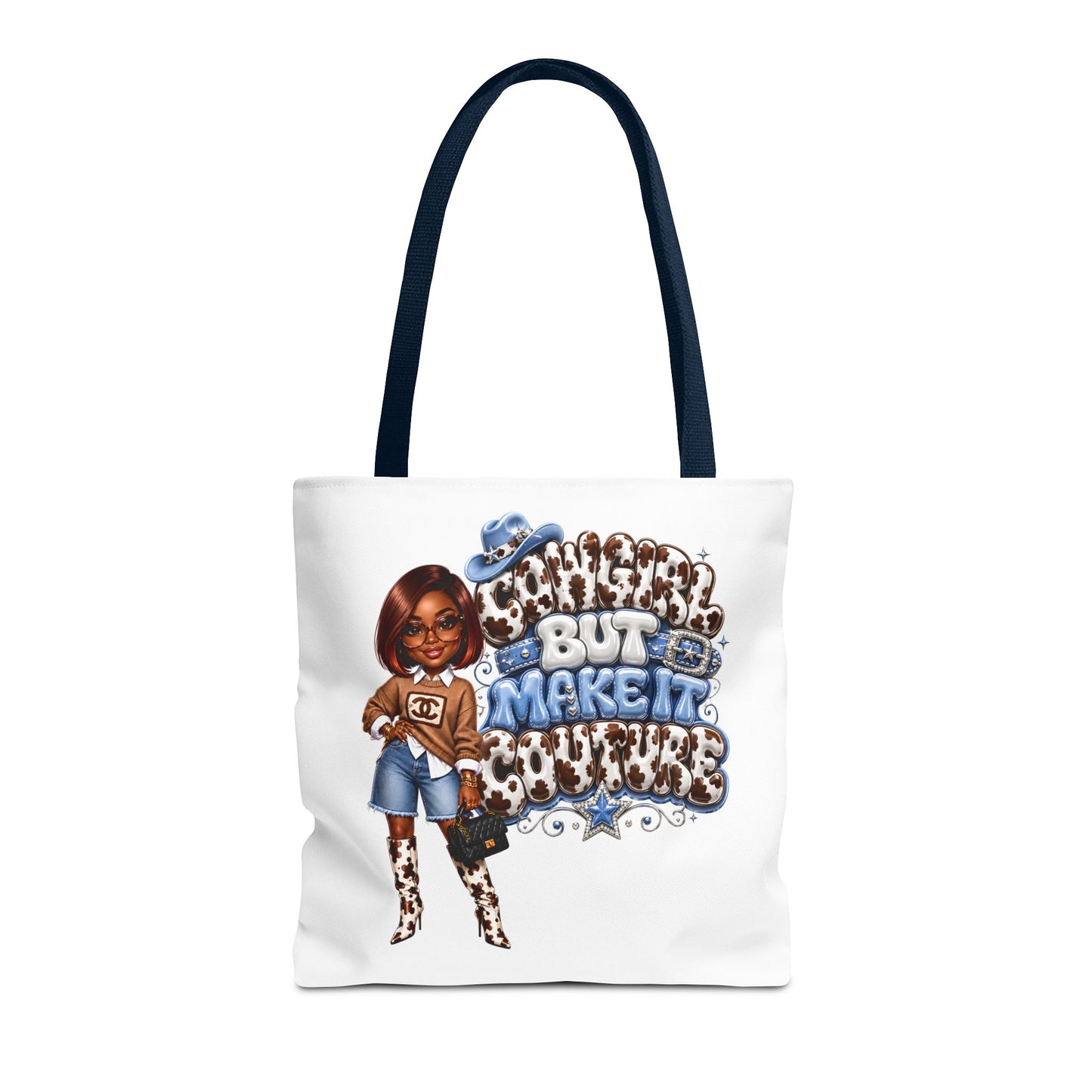 Cowgirl Chic Tote Bag — "Dreamin' Big But Make It Cowgirl" Graphic Tote