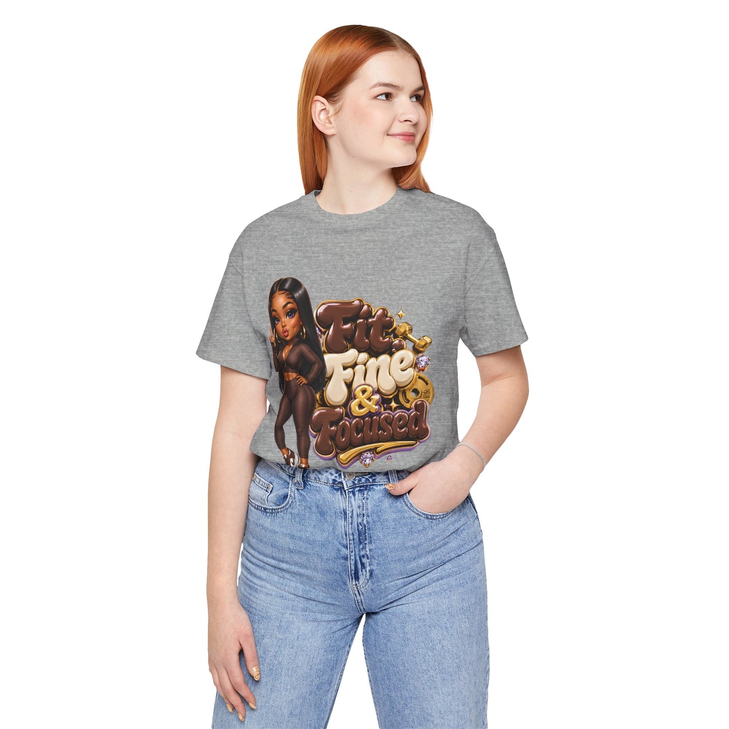 Fine & Focused Tee — Cute Curvy Cartoon Graphic T-Shirt