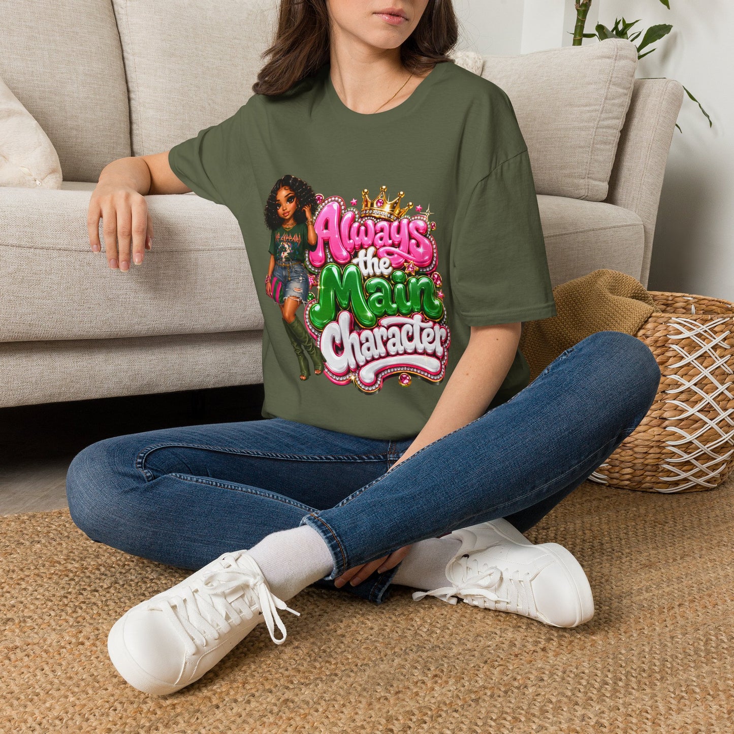 Always the Main Character T-Shirt — Girls' Empowerment Graphic Tee