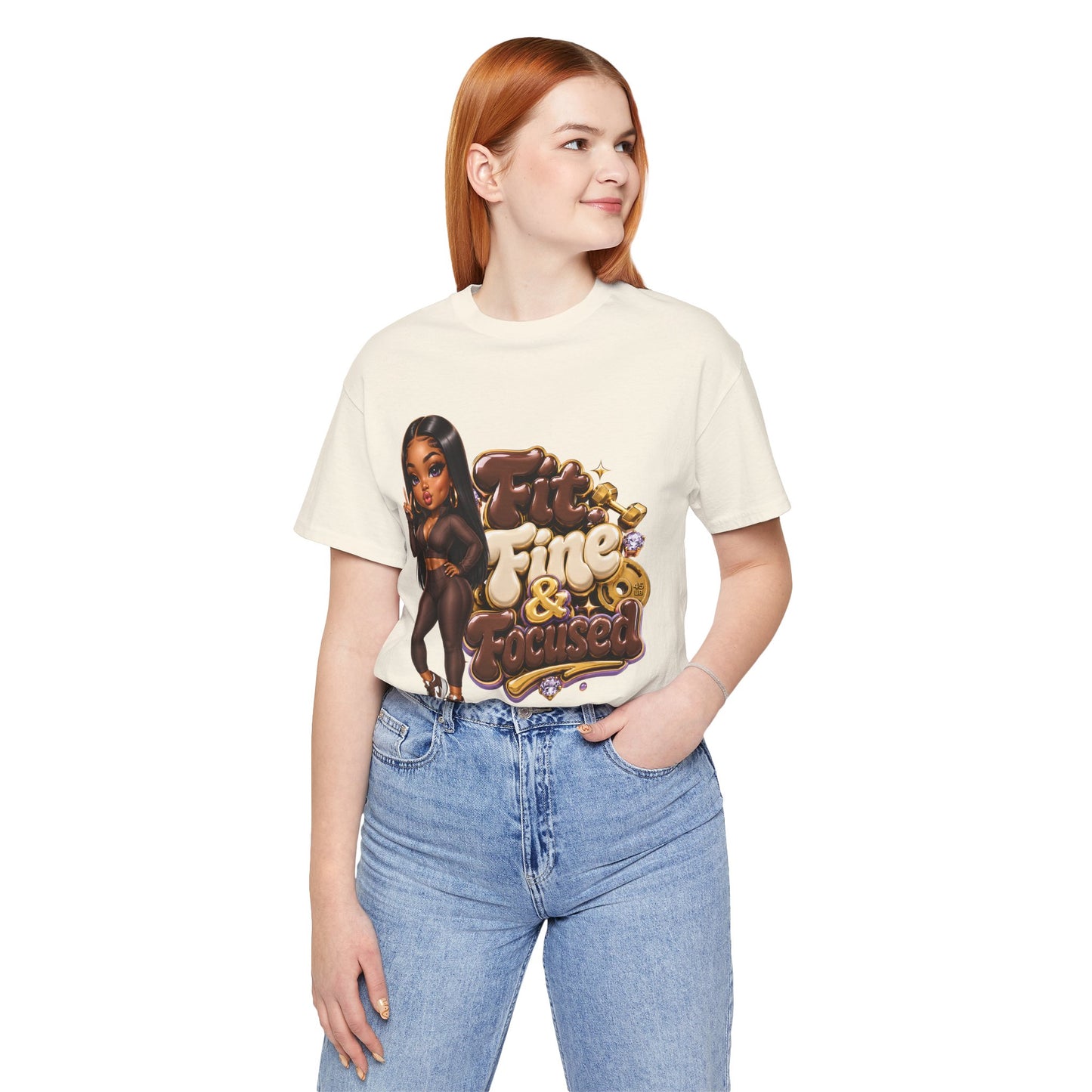 Fine & Focused Tee — Cute Curvy Cartoon Graphic T-Shirt
