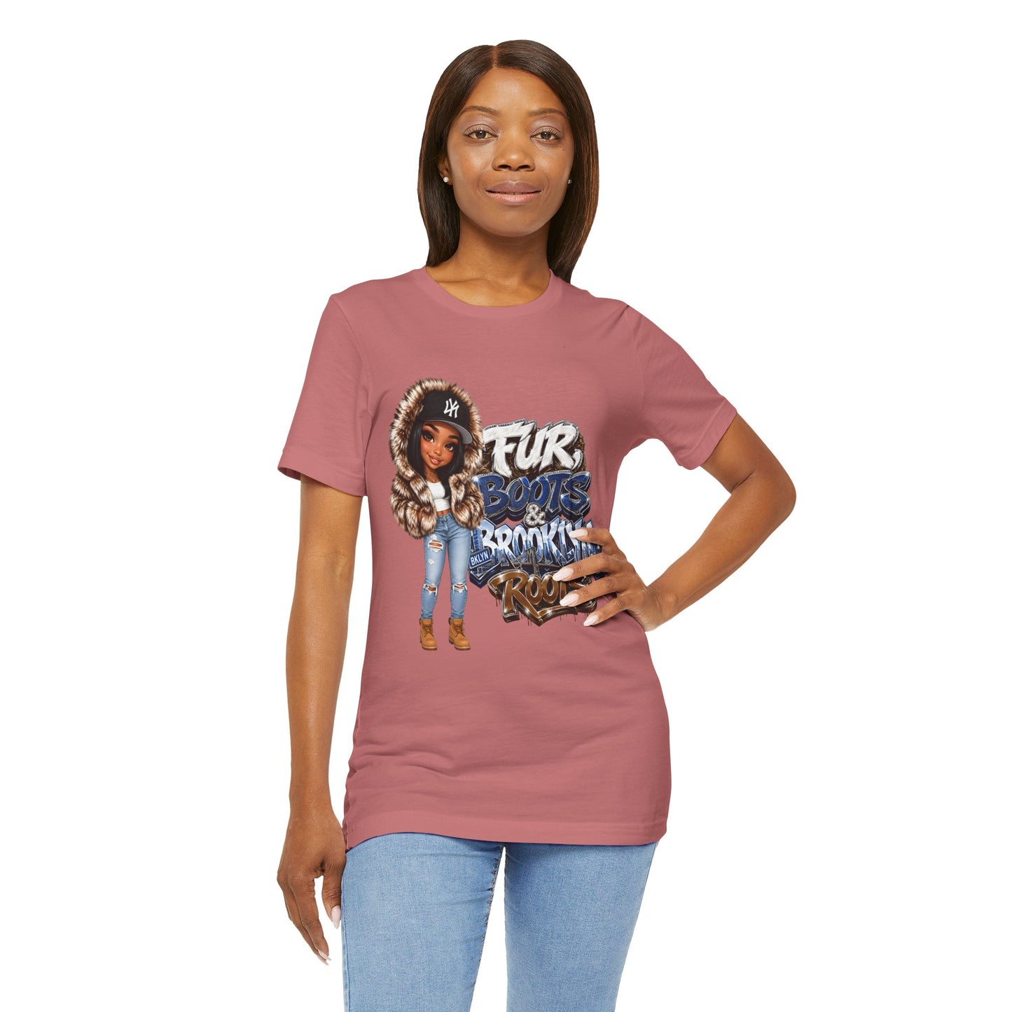 Fur Boots & Brooklyn Roots Tee — Urban Streetwear Graphic T-Shirt
