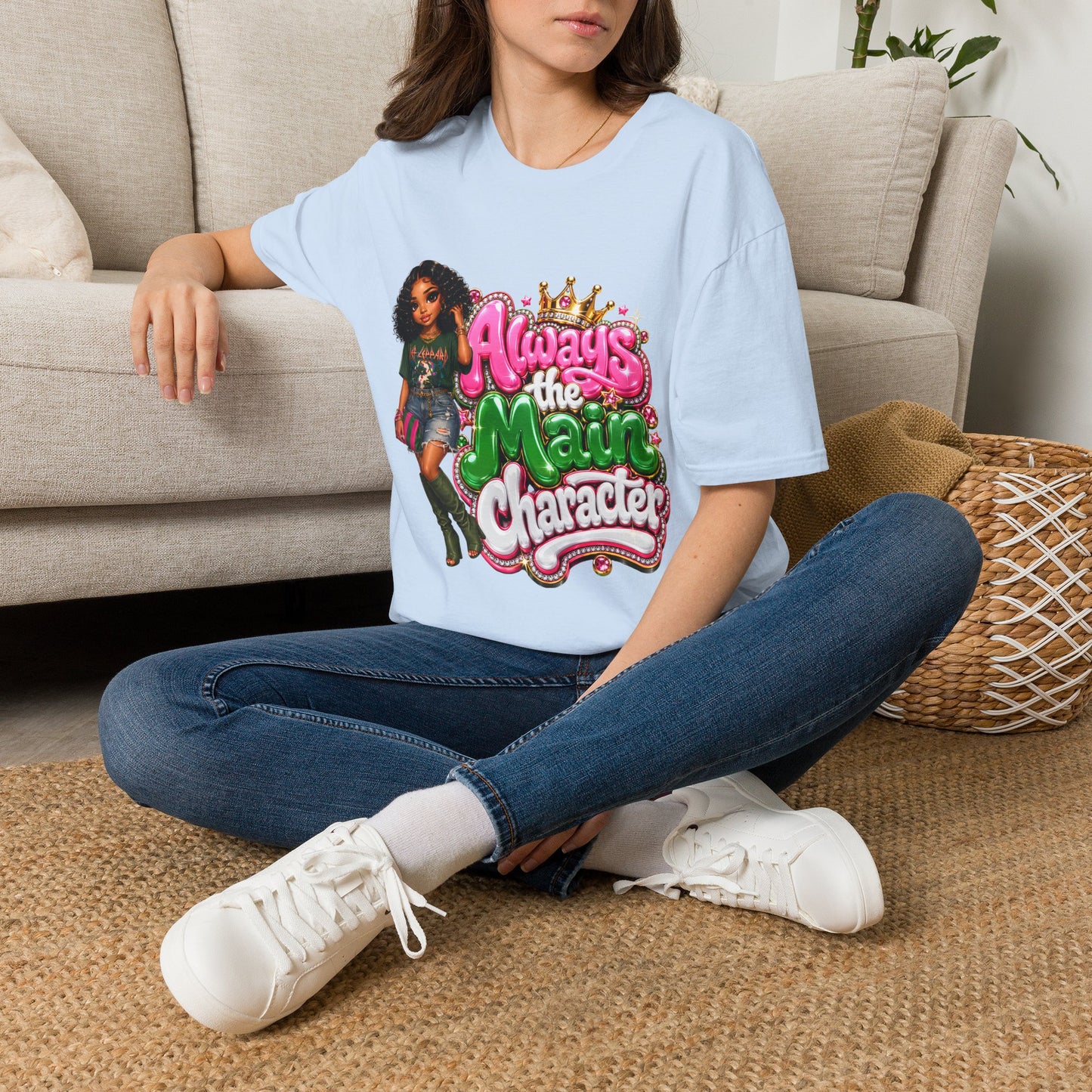 Always the Main Character T-Shirt — Girls' Empowerment Graphic Tee