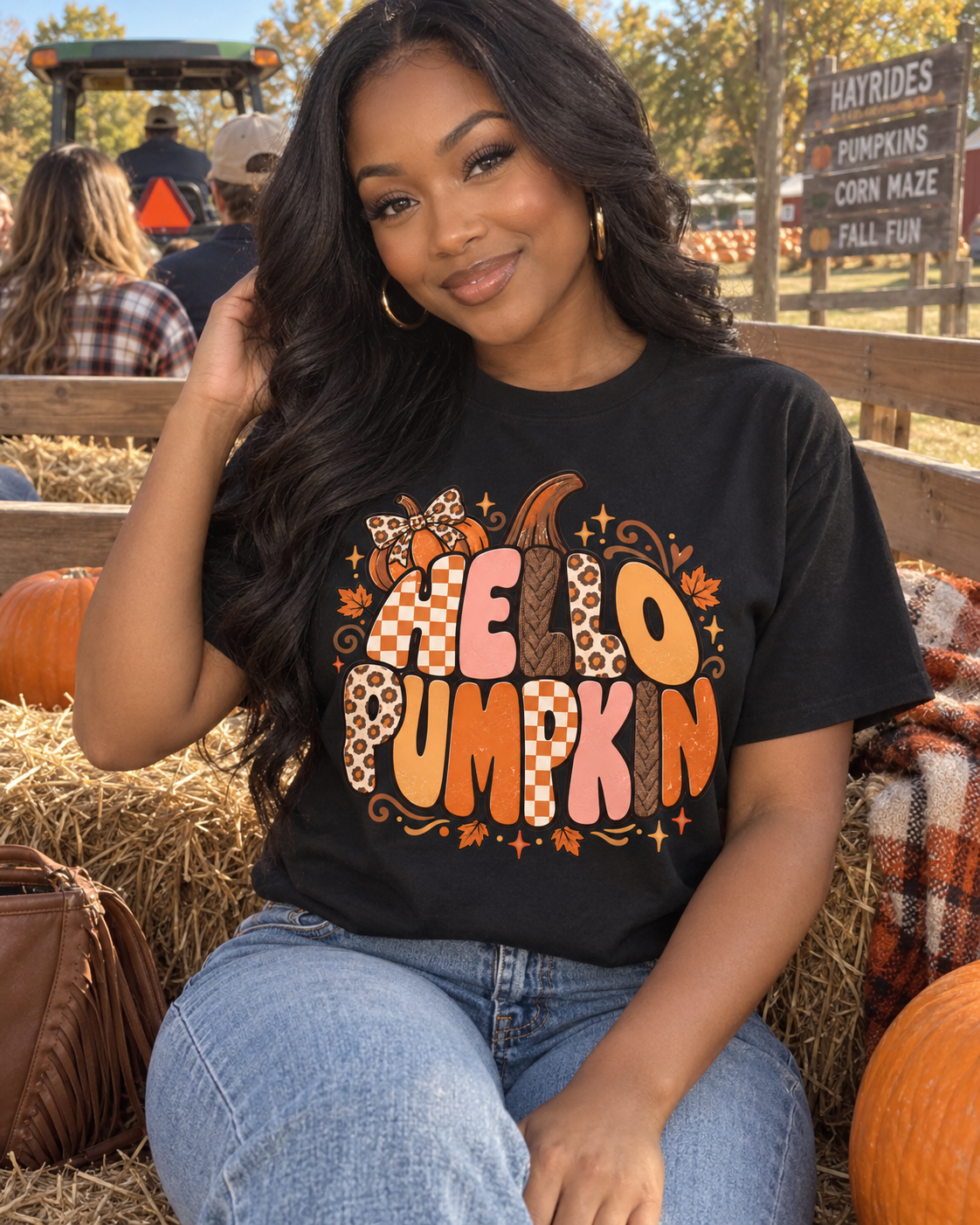 Hello Pumpkin T‑Shirt — Cute Retro Fall Pumpkin Graphic Tee